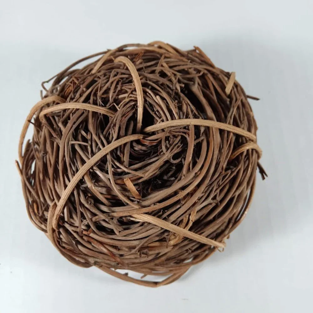 Blue Ceramic Bird in Wicker Nest - Decorative Home Accent